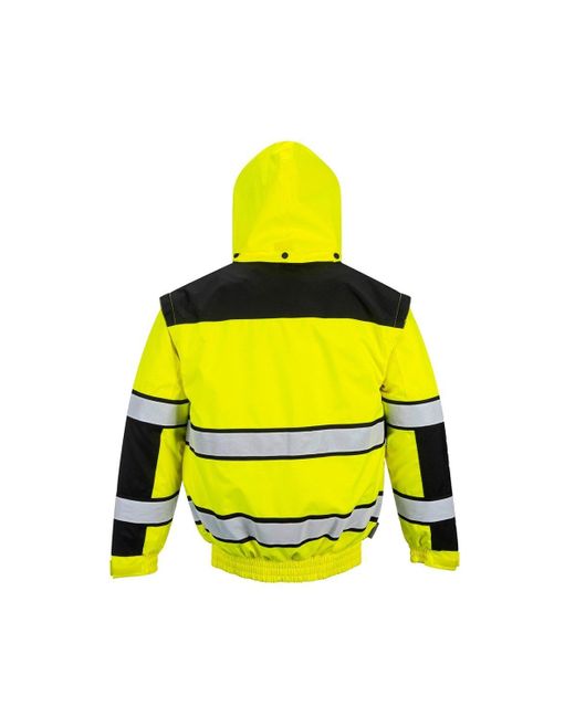 Portwest Yellow Classic 3 In 1 Hi-vis Winter Bomber Jacket for men