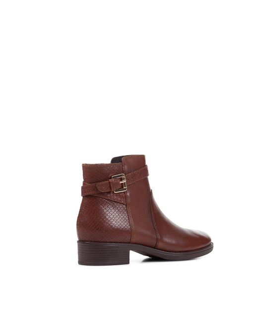 Geox Brown 'd Felicity E' Leather Ankle Boots