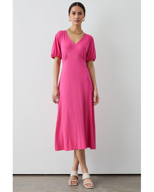 PRINCIPLES Pink Jersey V Neck Midi Dress