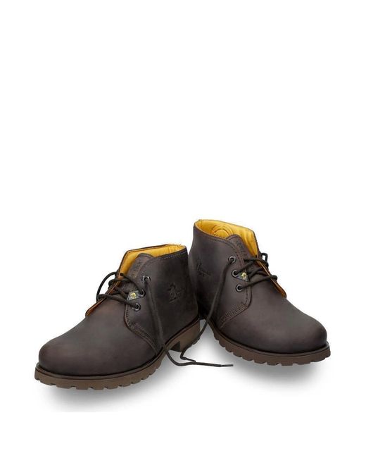 Panama Jack Brown Havana Joe C2 Waterproof Leather Lace Up Chukka Ankle Boots for men