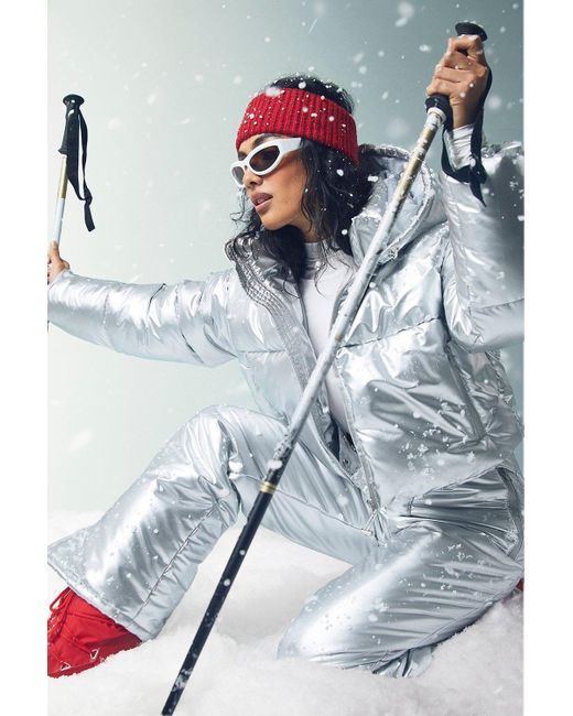 Boohoo Hooded Ski Jacket in Blue Lyst UK