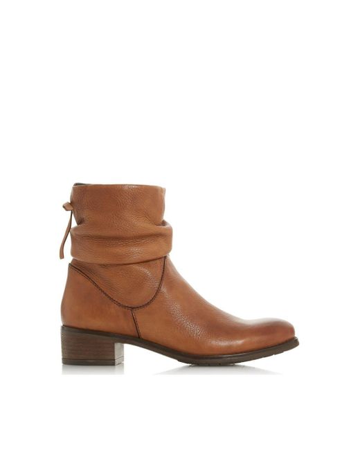 Dune Brown 'pagerss' Leather Ankle Boots