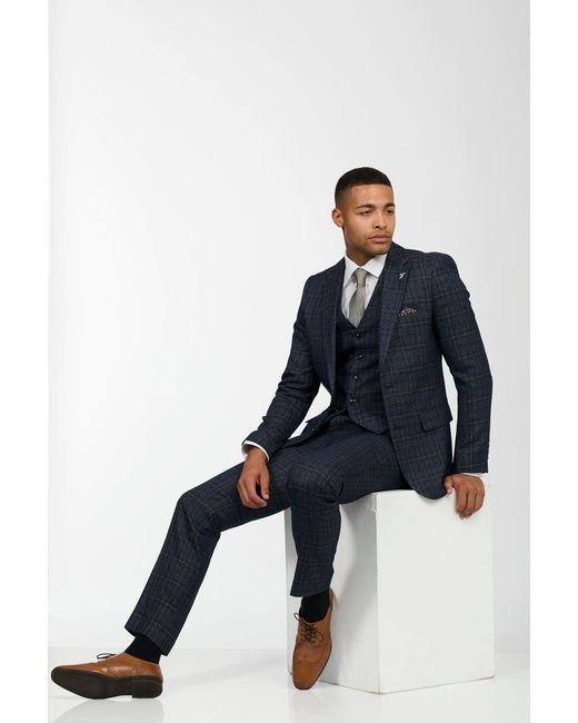 Harry Brown London Blue Knightsbridge Three Piece Suit for men