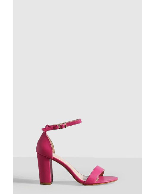 Boohoo Pink High Block 2 Part Barely There Heels