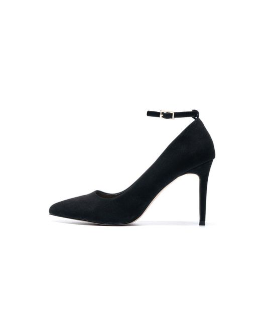 Novo Black 'isiro' Ankle Strap Heeled Court Shoes