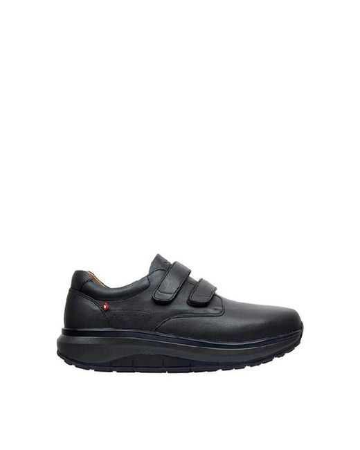 Joya Black Peter Extra Wide Fit Men's Velcro Adjustable Fastening Leather Shoe for men