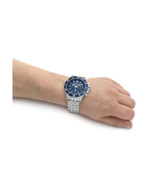 Swiss Military Hanowa Blue Flagship X Chrono Stainless Steel Sports Quartz Watch - Smwgi2100703 for men
