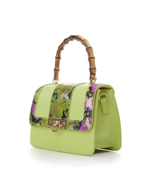 Moda In Pelle Green 'lilli Bag' Snake Print Clutch