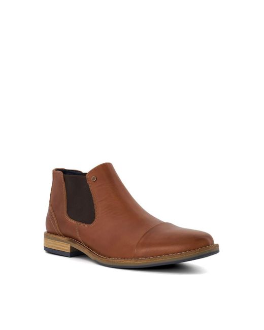 Dune Brown Wide Fit 'chilean' Leather Chelsea Boots for men