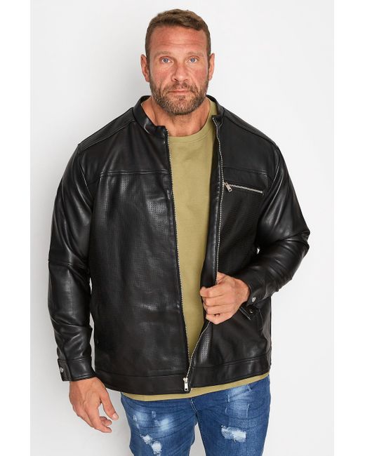 BadRhino Black Faux Leather Jacket for men