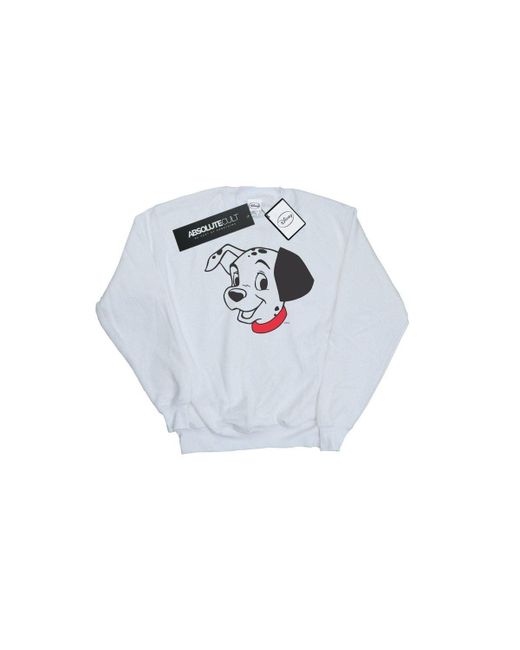 Disney White 101 Dalmatians Dalmatian Head Sweatshirt