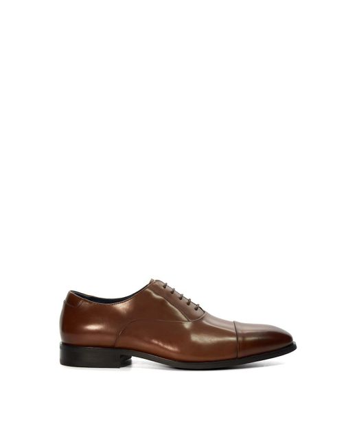 Dune Brown Wide Fit 'secrecy' Leather Oxfords for men