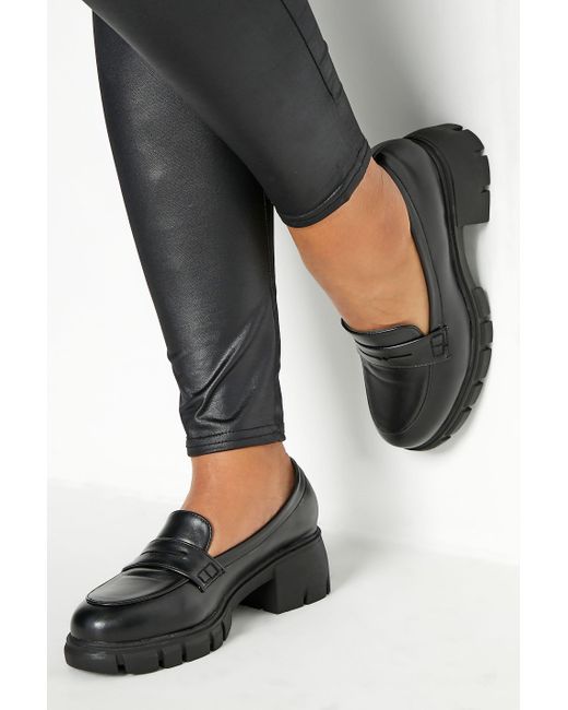 Yours Black Extra Wide Fit Chunky Loafers