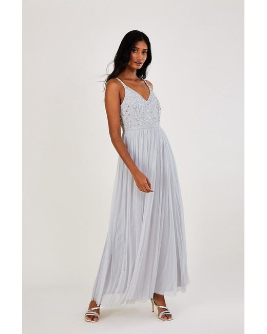 Monsoon White 'autumn' Embellished Maxi Dress