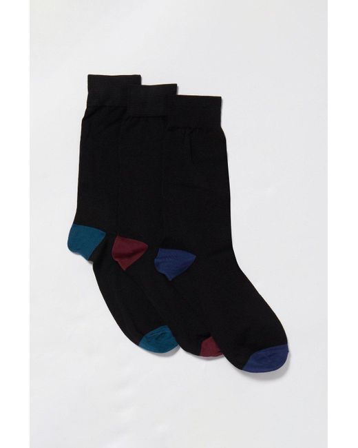 DEBENHAMS Black 3 Pack Socks for men