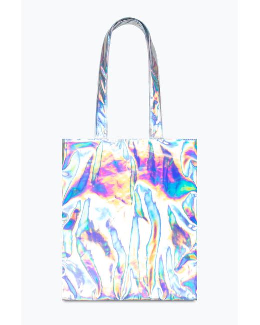 Hype Silver Holographic Tote Bag in White | Lyst UK