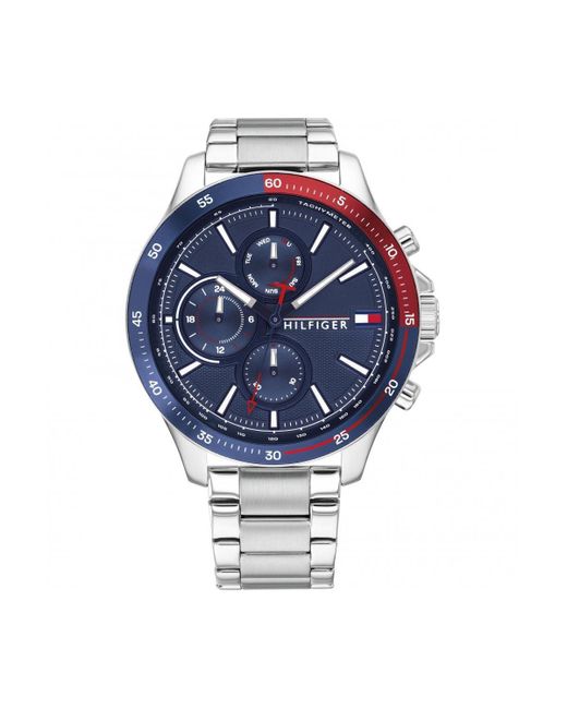 Tommy Hilfiger Blue Bank Stainless Steel Classic Analogue Quartz Watch - 1791718 for men