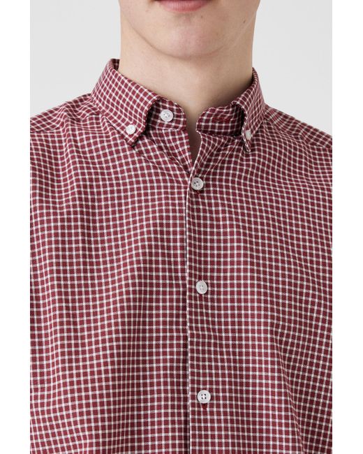 MAINE Pink Pin Twill Check Shirt for men