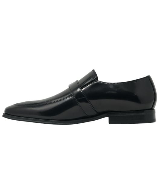Versace Black Buckle Logo Leather Shoes for men