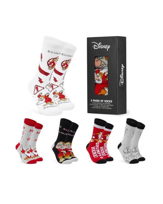 Disney Black Grumpy Socks 5 Pack for men