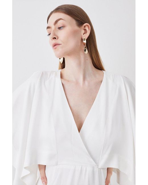 Petite satin top maxi dress