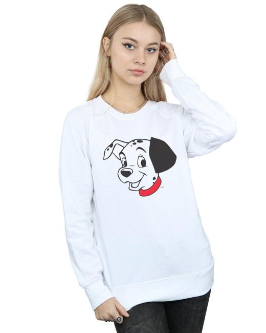 Disney White 101 Dalmatians Dalmatian Head Sweatshirt