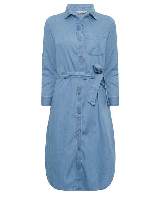 PixieGirl Blue Petite Denim Shirt Dress