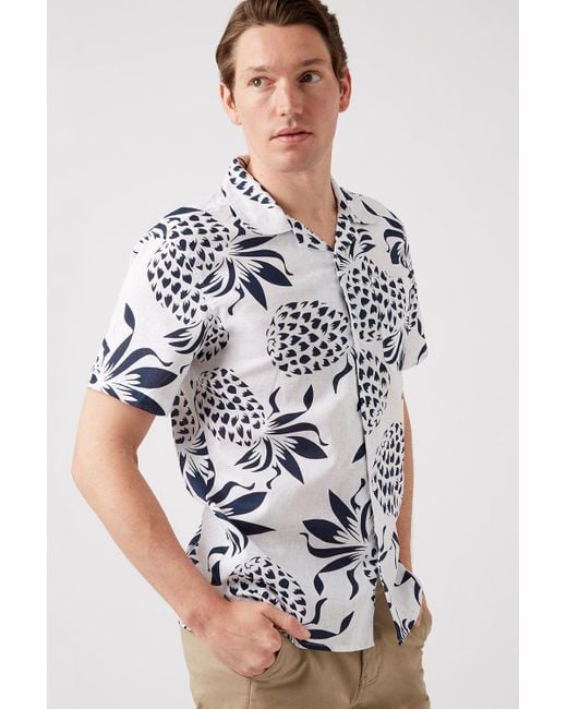 Burton White Pineapple Print Shirt for men
