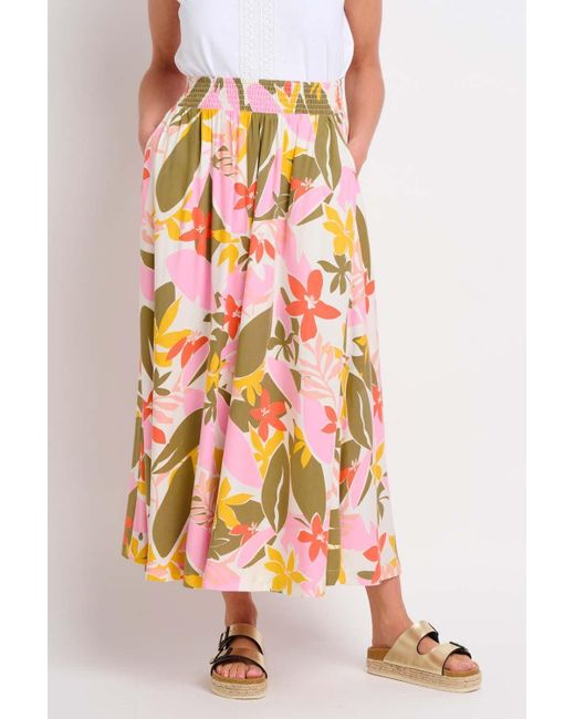 Brakeburn Pink Tropical Palm Skirt