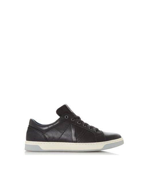Dune Black 'timber' Leather Trainers for men