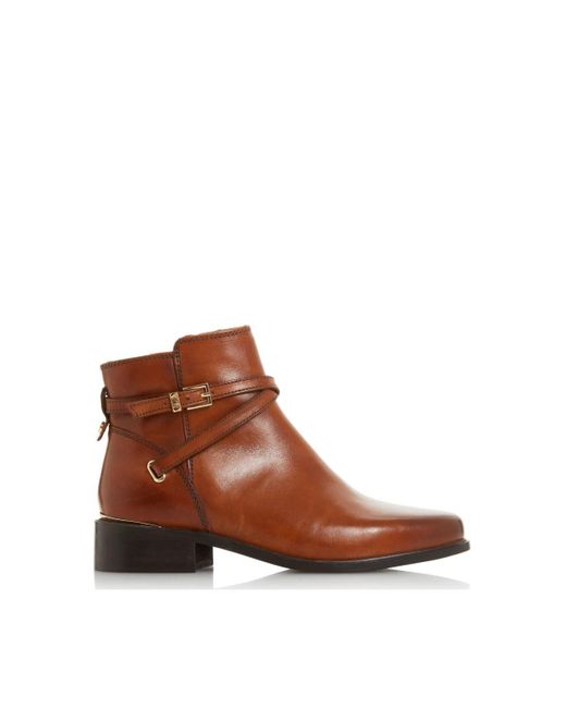 Dune Brown 'peper' Leather Ankle Boots