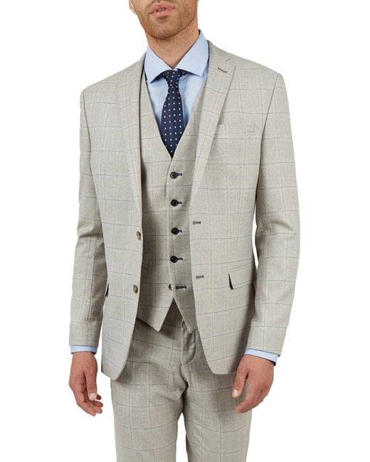 Limehaus Gray Check Slim Suit for men