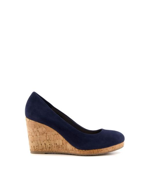 Dune Blue 'annibell' Suede Wedges