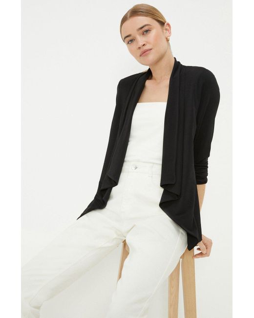 Dorothy Perkins Black Waterfall Collar Jacket