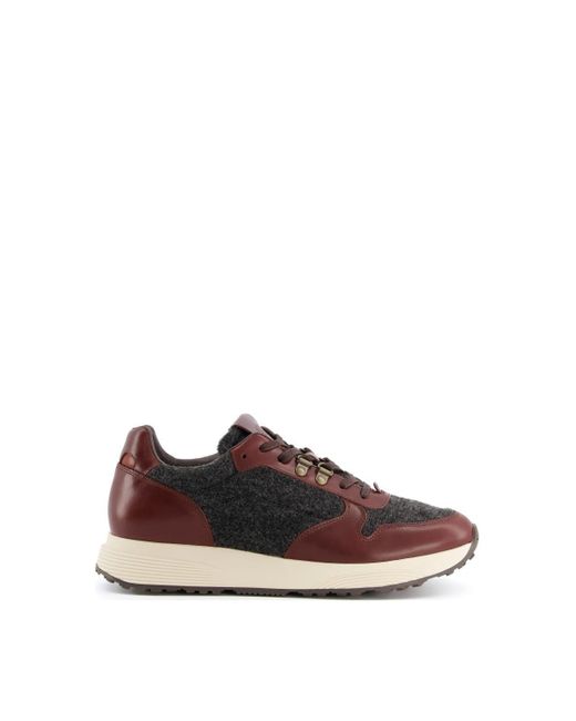 Dune Brown 'toast' Leather Trainers for men