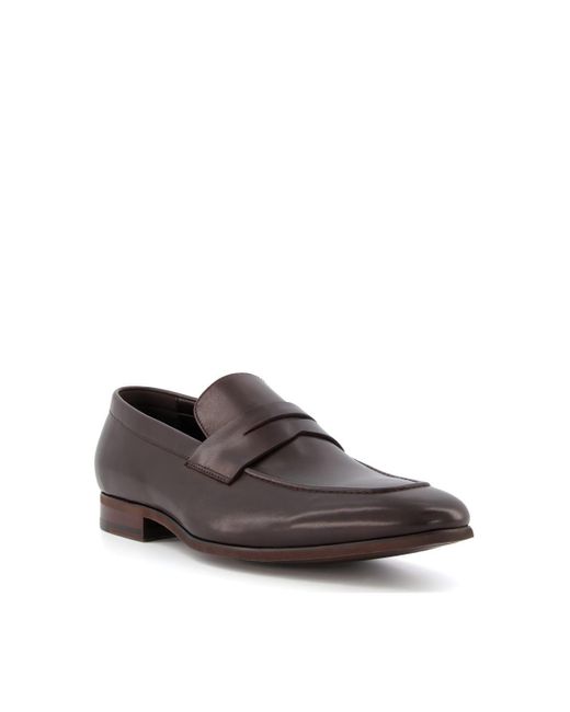 Dune Brown 'server' Leather Loafers for men