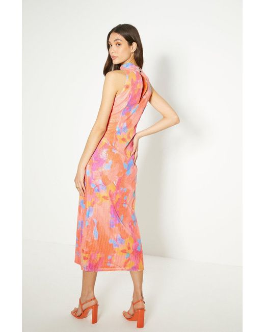 Oasis halter 2025 column midi dress