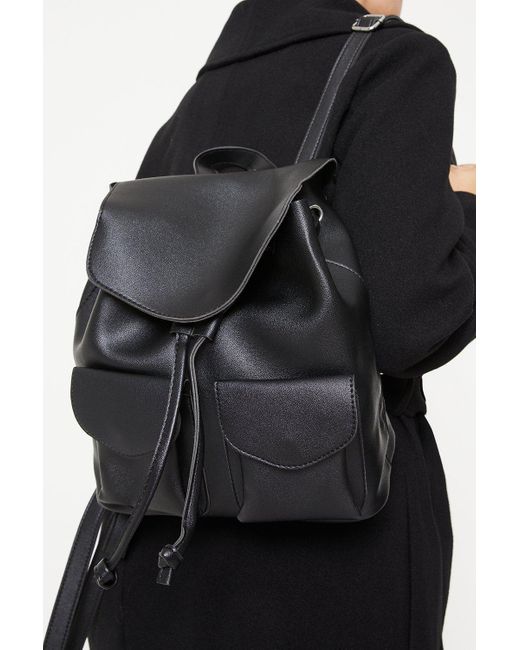 Dorothy Perkins Black Silas Pocket Front Backpack