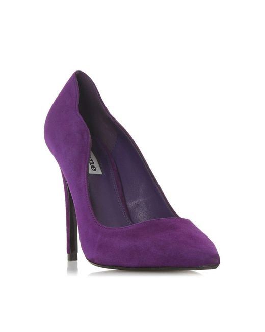 Dune Purple 'ashe' Suede Court Shoes