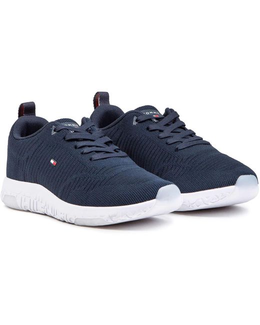 Tommy Hilfiger Blue Corporate Knit Rib Trainers for men