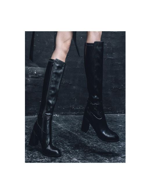 Moda In Pelle Black 'umah' Porvair Heeled Boots