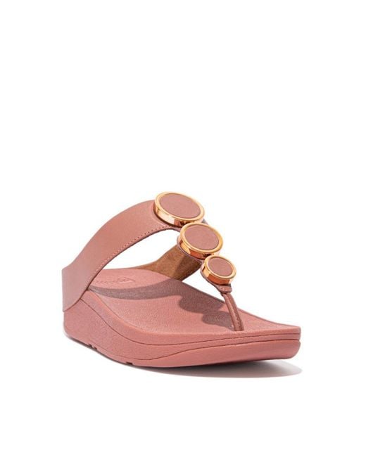 Fitflop Pink 'halo Leather Toe-post' Sandals