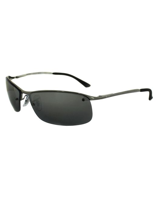 Ray-Ban Gray Wrap Gunmetal Silver Mirror Sunglasses for men