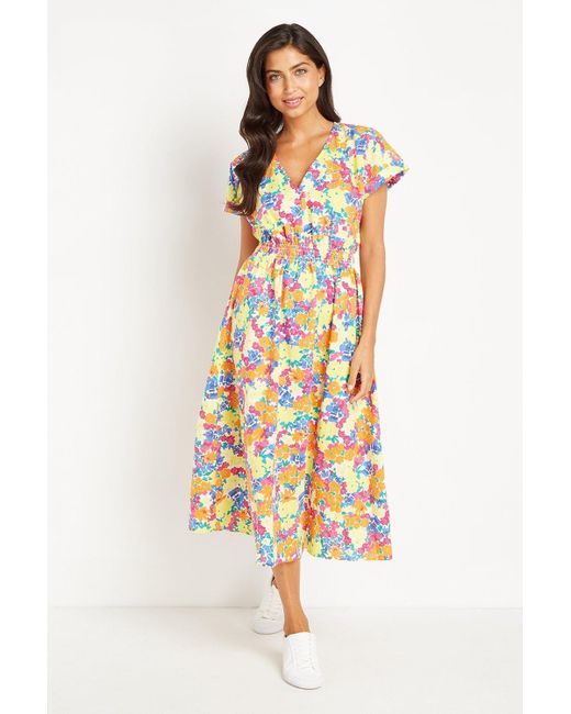 Wallis Multicolor Cotton Poplin Midi Dress