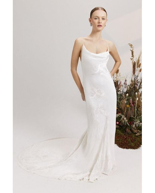 Coast White Rsn Inspired Satin Cowl Maxi Dress