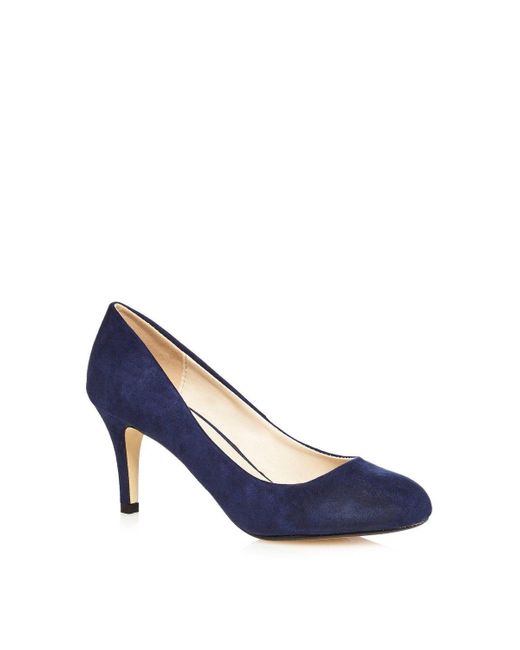 DEBENHAMS Blue High Stiletto Heel Court Shoe