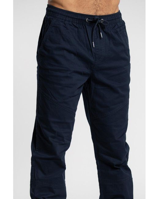 Tokyo Laundry Blue Cotton Cuffed Trouser for men