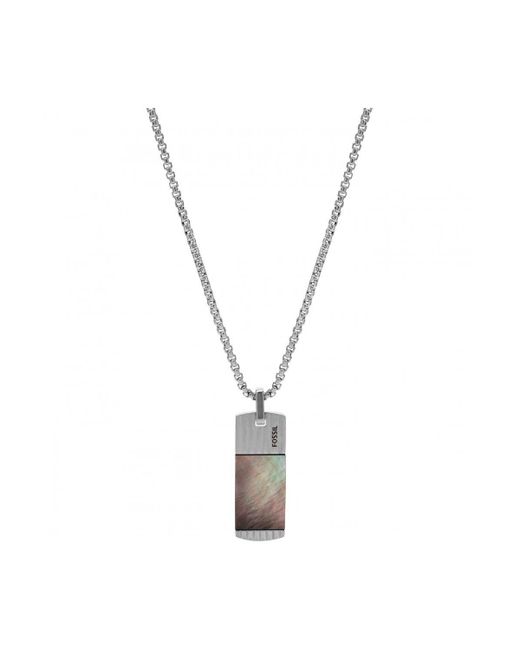 Fossil Metallic Vintage Casual Stainless Steel Necklace - Jf03986040 for men