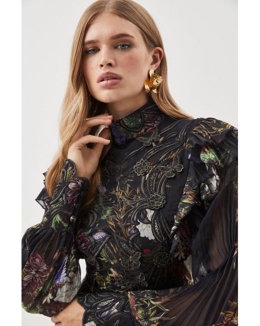 Karen millen floral hotsell lace mini dress