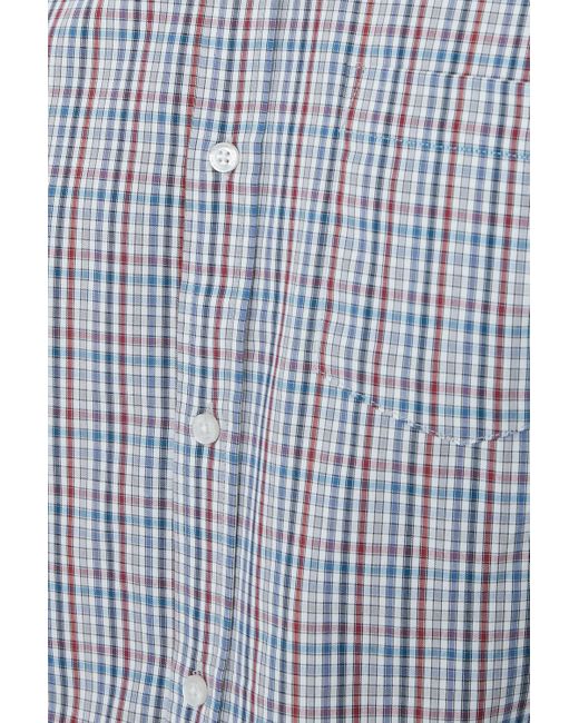 MAINE Blue Long Sleeve Mini Over Grid Check Shirt for men